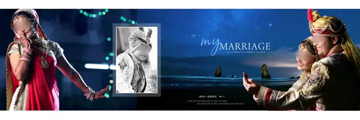 Timeless & Elegant Wedding Album 12x36 PSD with Lotus Design