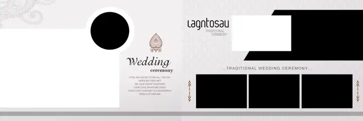 Timeless Gold Frame Wedding Album 12x36 PSD