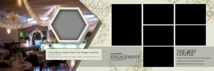 Timeless Lotus Design Engagement Wedding Album 12x36 PSD