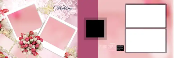 Timeless & Minimal Wedding Album 12x36 PSD with Peacock Art