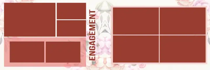Timeless & Premium Wedding Album 12x36 PSD with Floral Border