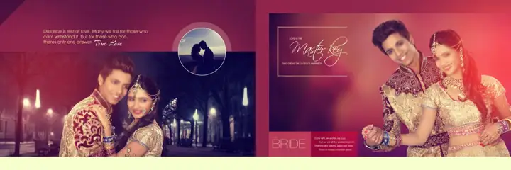 Timeless & Soft Pastel Wedding Album 12x36 PSD with Geometric Lines