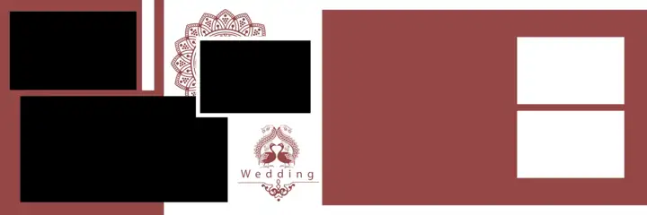 Timeless Wedding Album 12x36 PSD with Gold Frame