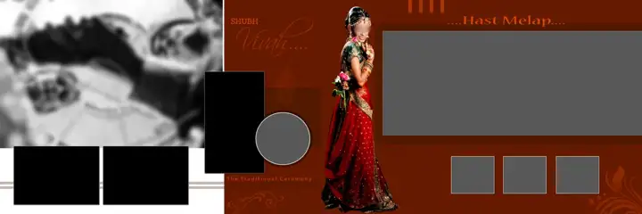 Traditional & Golden Wedding Album 12x36 PSD with Pastel Clouds
