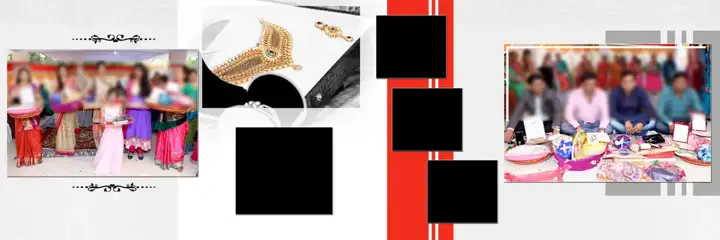 Traditional Indian Wedding Album 12x36 PSD with Kolam Pattern