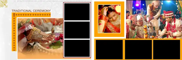 Traditional & Minimal Wedding Album 12x36 PSD with Glitter Accents