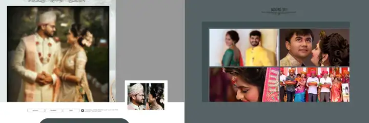 Traditional & Modern Wedding Album 12x36 PSD with Pastel Clouds