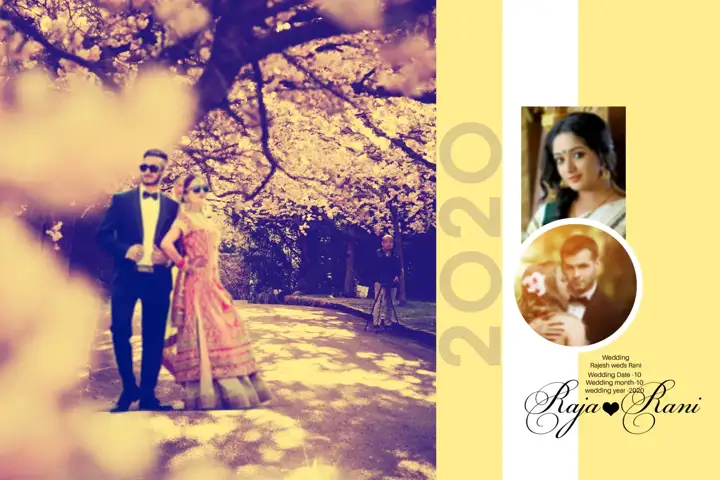 Traditional Rose Petals Wedding Photo Album 18x24 PSD