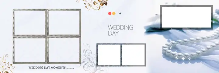 Traditional & Timeless Wedding Album 12x36 PSD with Damask Texture