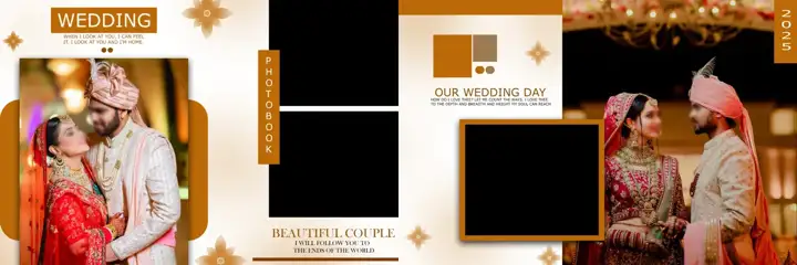Traditional Wedding Album 12x36 PSD with Pastel Clouds