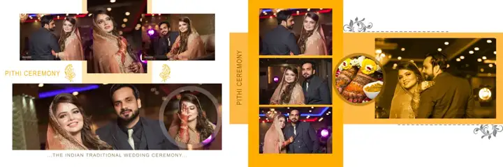 Traditional Wedding Album 12x36 PSD with Silk Texture