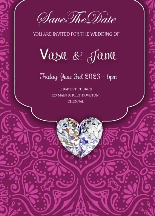 Traditional Wedding Invitation 12x36 PSD – Kolam Pattern