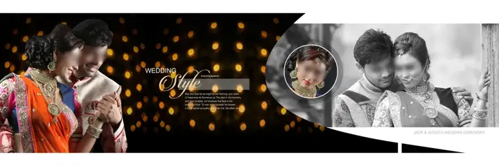 Vibrant & Cinematic Wedding Album 12x36 PSD with Kolam Pattern