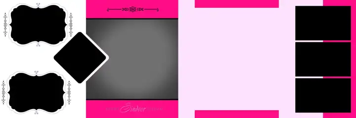 Vibrant & Golden Wedding Album 12x36 PSD with Brush Strokes