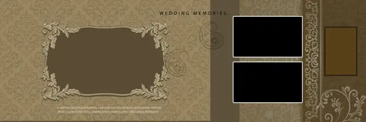 Vibrant & Graceful Wedding Album 12x36 PSD with Damask Texture