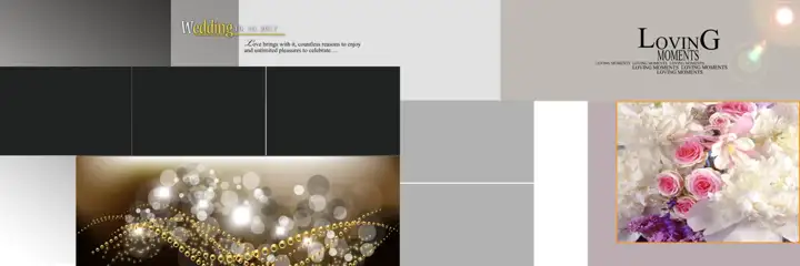 Vibrant & Stylish Wedding Album 12x36 PSD with Gold Frame