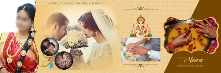 Vibrant & Traditional Wedding Album 12x36 PSD with Watercolour Splash