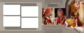 12x30 Wedding Photo Album PSD in Artistic Floral Border Style