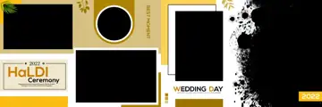 12x36 Haldi Wedding Album PSD in Cinematic Watercolour Splash Style