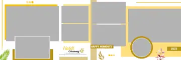 12x36 Haldi Wedding Album PSD in Luxury Glitter Accents Style