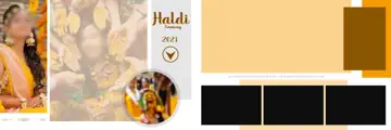 12x36 Haldi Wedding Album PSD in Modern Glitter Accents Style