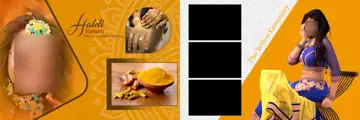 12x36 Haldi Wedding Album PSD in Soft Pastel Brush Strokes Style
