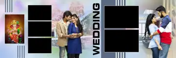 12x36 Indian Wedding Album PSD in Floral Peacock Art Style