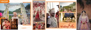12x36 Karizma Wedding Album PSD in Bright Gold Frame Style