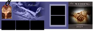 12x36 Mehndi Wedding Album PSD in Elegant Gold Frame Style