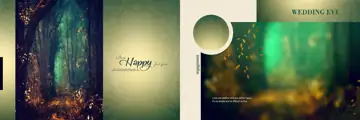 12x36 Wedding Album Background PSD in Classic Watercolour Splash Style