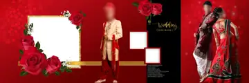 12x36 Wedding Album PSD in Artistic Lotus Design Style