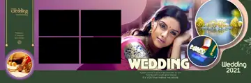 12x36 Wedding Album PSD in Bright Brush Strokes Style