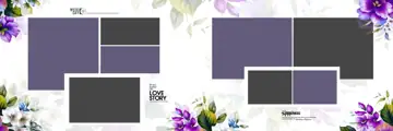 12x36 Wedding Album PSD in Charming Rose Petals Style