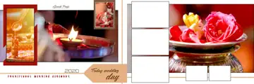 12x36 Wedding Album PSD in Cinematic Floral Border Style
