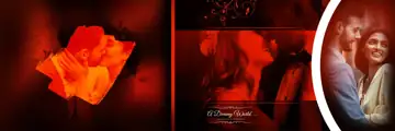 12x36 Wedding Album PSD in Cinematic Watercolour Splash Style