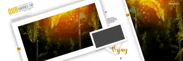 12x36 Wedding Album PSD in Golden Pastel Clouds Style