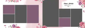 12x36 Wedding Album PSD in Graceful Vintage Frame Style