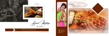 12x36 Wedding Album PSD in Modern Gold Frame Style