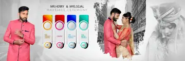 12x36 Wedding Album PSD in Modern Watercolour Splash Style