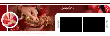 12x36 Wedding Album PSD in Rich Maroon Floral Border Style