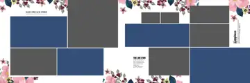 12x36 Wedding Album PSD in Soft Pastel Vintage Frame Style