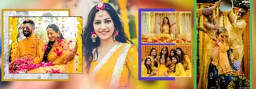 14x40 Haldi Wedding Album PSD in Golden Temple Motif Style