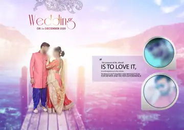 17x24 Wedding Photo Album PSD in Minimal Pastel Clouds Style