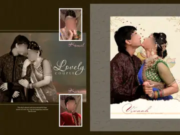 18x24 Wedding Photo Album PSD in Timeless Gold Frame Style
