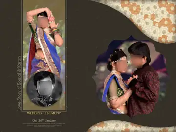 Artistic Geometric Lines Wedding Photo Album 18x24 PSD