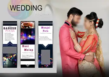 Artistic Indian Wedding Photo Album 17x24 PSD with Glitter Accents