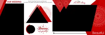 Artistic & Minimal Wedding Album 12x36 PSD with Geometric Lines
