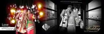 Artistic Muslim Wedding Album 12x36 PSD with Bokeh Lights