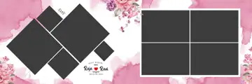 Artistic & Royal Wedding Album 12x36 PSD with Watercolour Splash