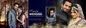 Artistic & Timeless Wedding Album 12x36 PSD with Gold Frame